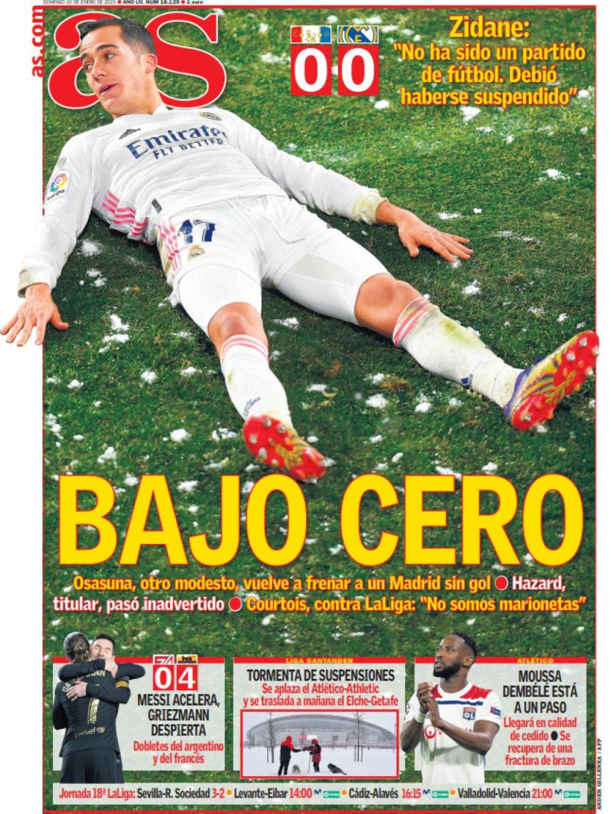 La portada del diario AS (10/01/2021)