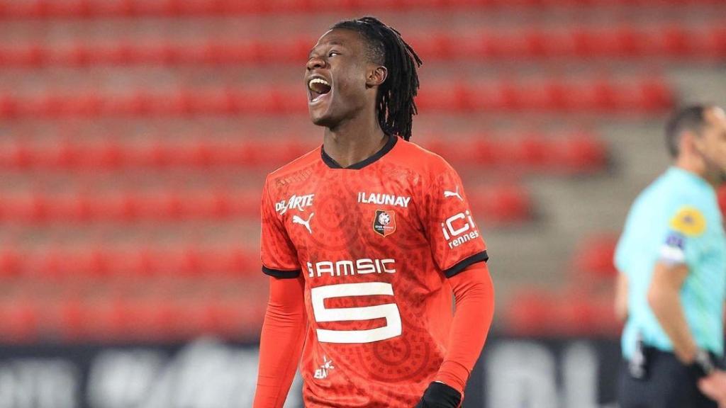 Eduardo Camavinga, durante un partido con el Rennes