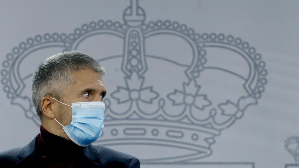 Fernando Grande-Marlaska, ministro del Interior, en rueda de prensa en Moncloa.