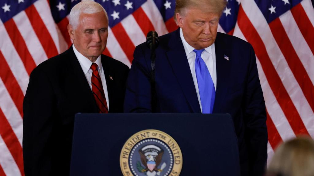 Mike Pence y Donald Trump, durante una rueda de prensa en la Casa Blanca.