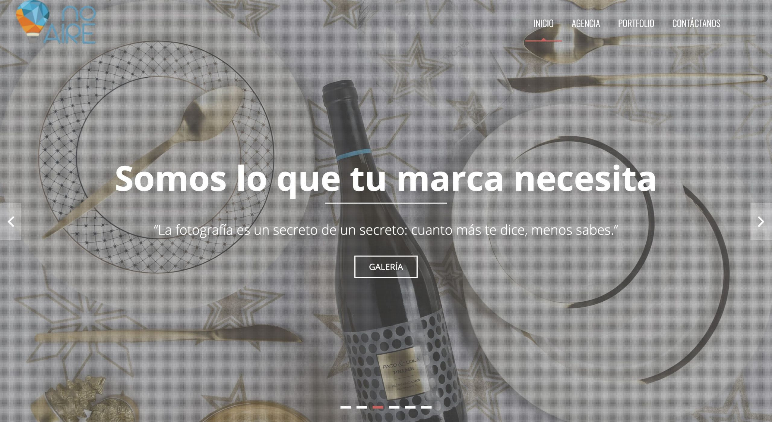 Página principal de la web de No aire