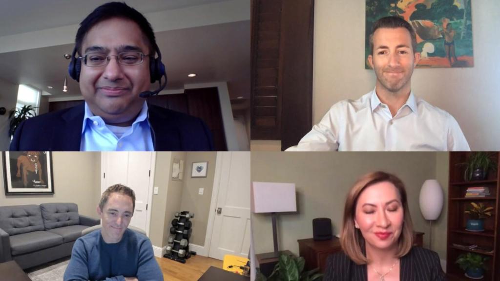 Keith Enright (Google), Damien Kieran (Twitter) y  Anne Toth (Amazon), durante su panel en CES 2021