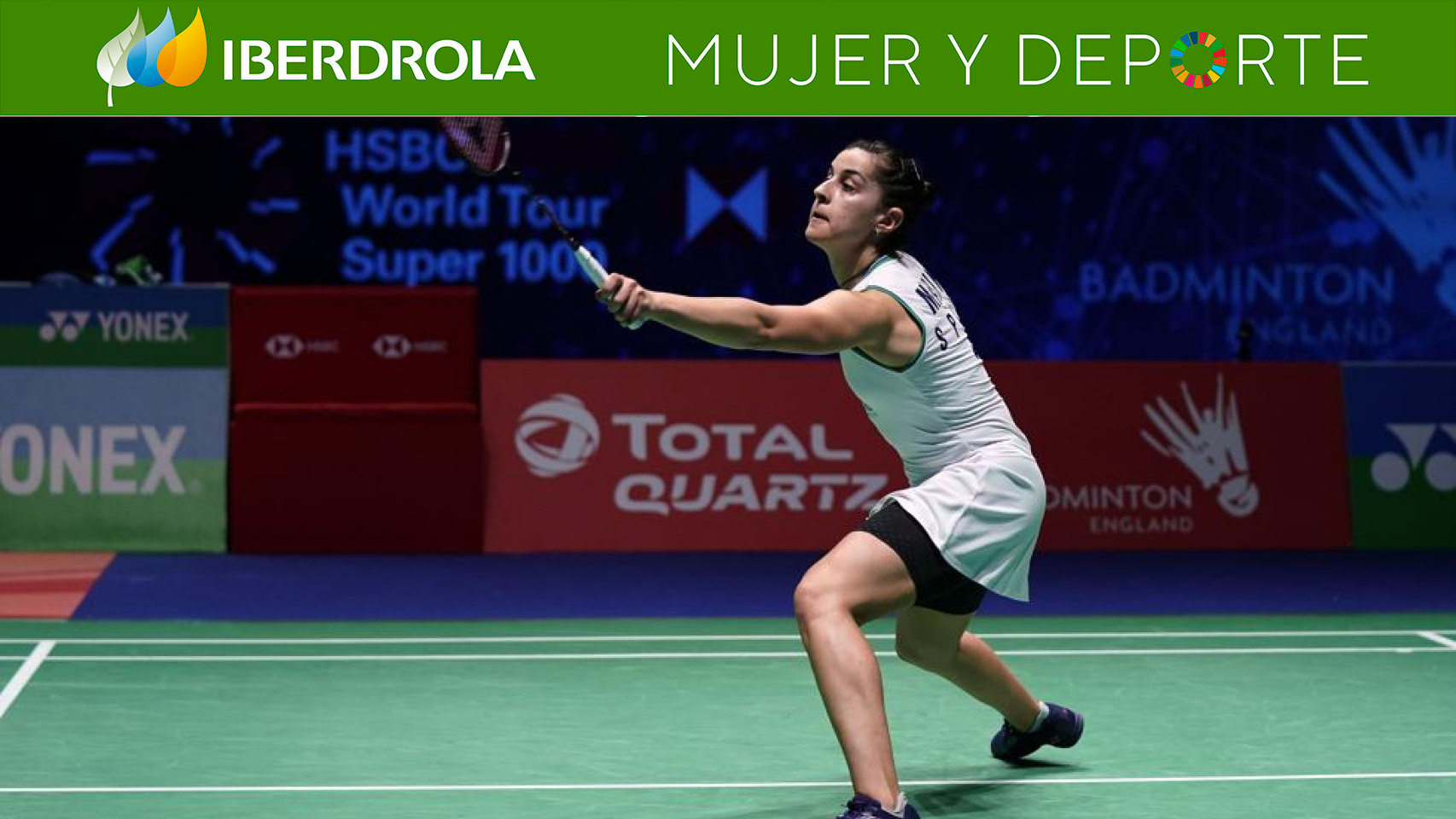 Carolina Marín, durante su primer partido del 2021