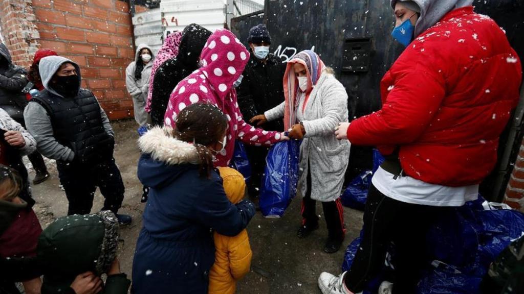La Cañada Real el pasado jueves durante la temporal de nieve y frío en Madrid. Efe