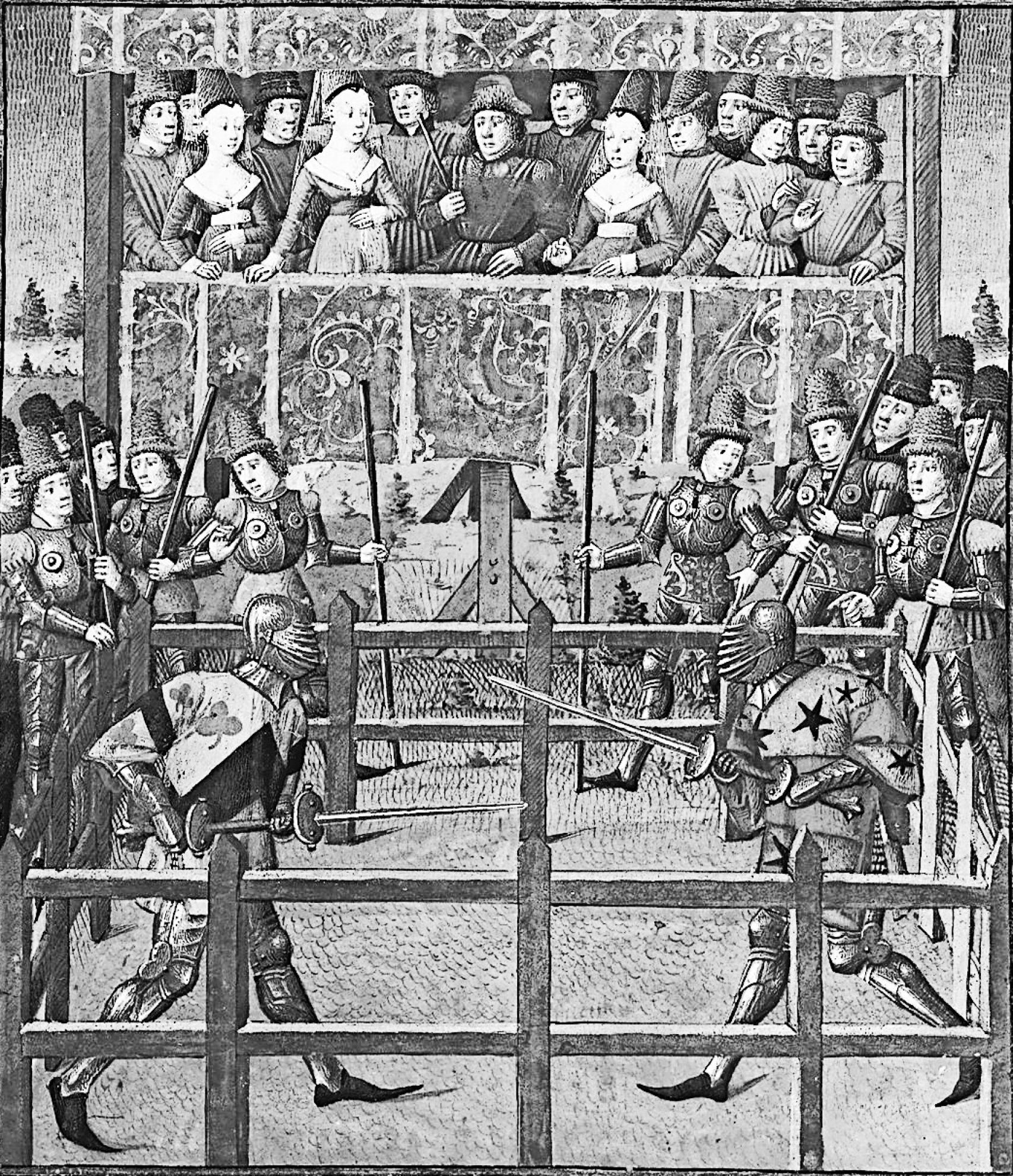 Combate a pie con espada.