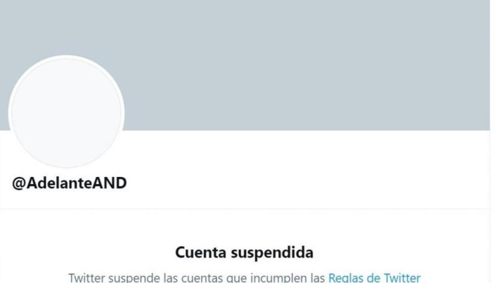 Cuenta de Adelante Andalucía, suspendida.