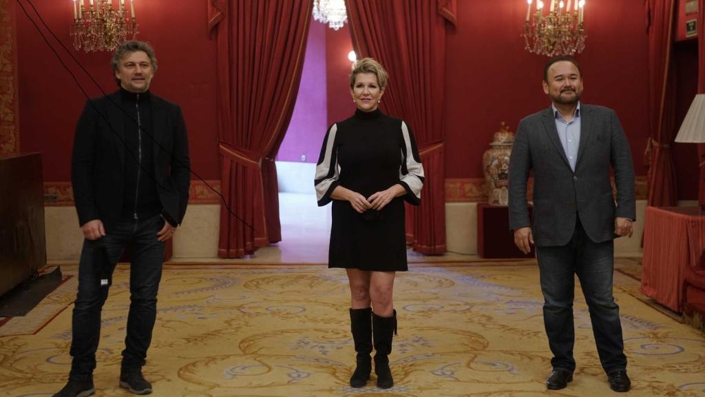 Jonas Kaufmann, Joyce DiDonato y Javier Camarena en el Teatro Real. Foto: Javier del Real