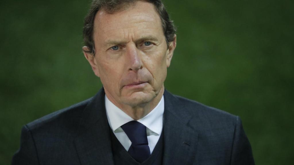Emilio Butragueño, durante la semifinal de la Supercopa de España en La Rosaleda