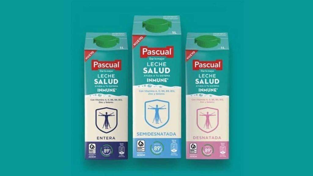 Leches fortificadas de marca Pascual.