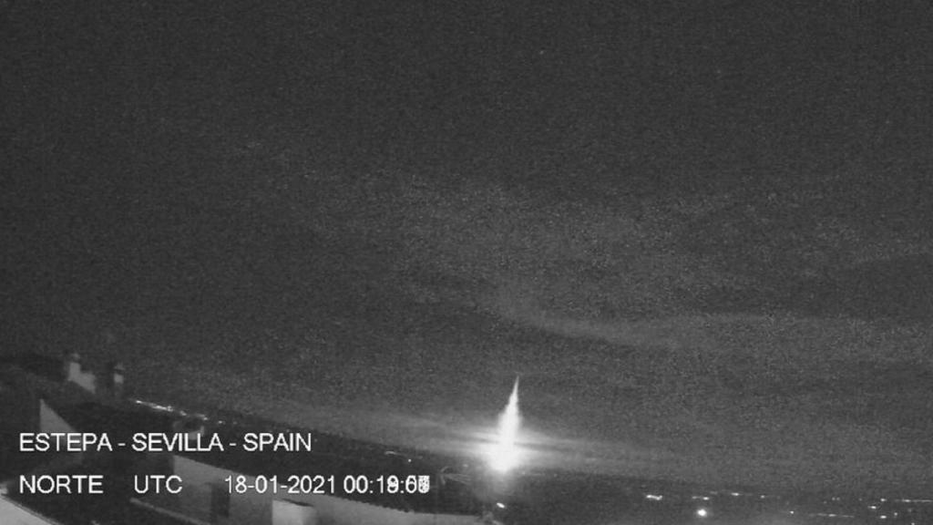 El superbólido desde la estación de Estepa de la SPMN.