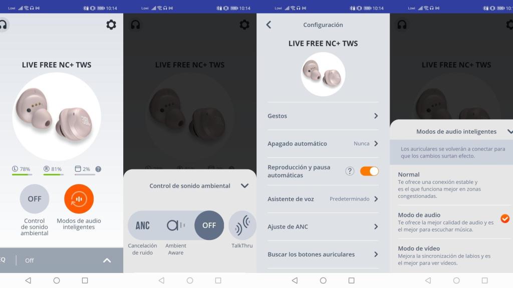 Aplicación auriculares JBL