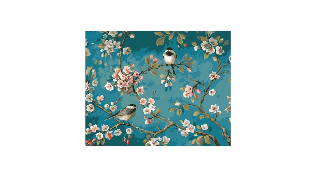 Cerezo con gorriones