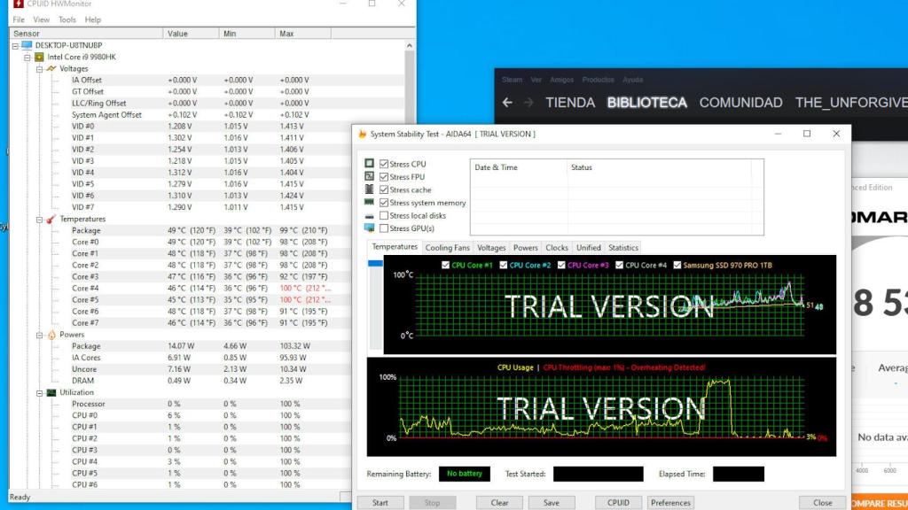 El procesador del Intel NUC 9 llegó a temperaturas preocupantes