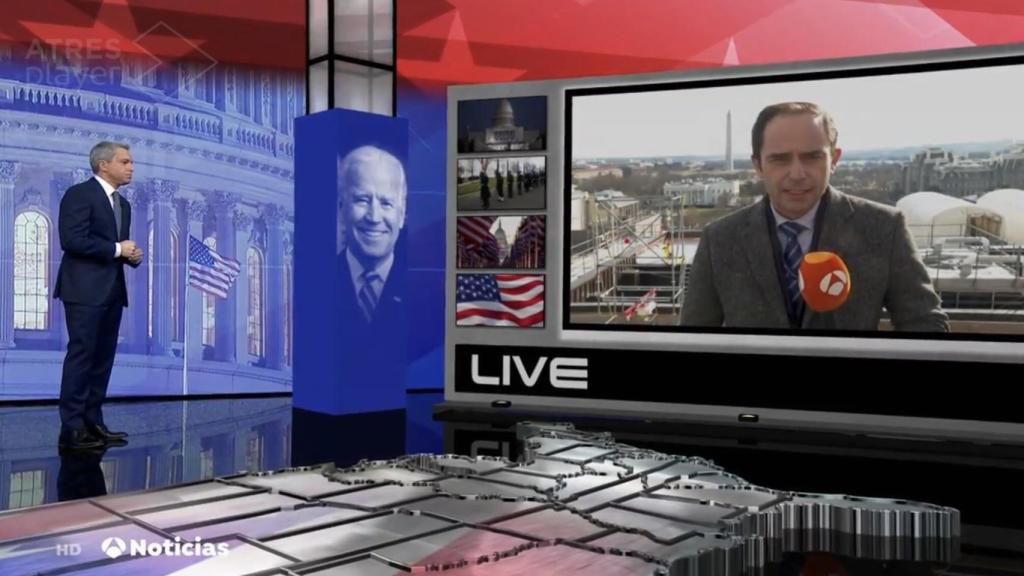 Plató de 'Antena 3 Noticias' con realidad aumentada.