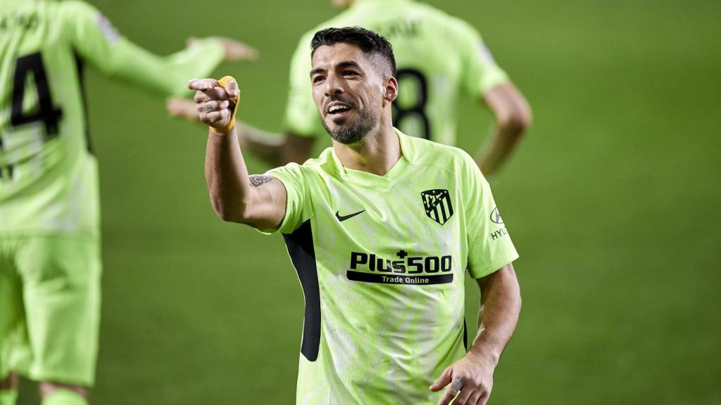 Luis Suárez celebra su gol