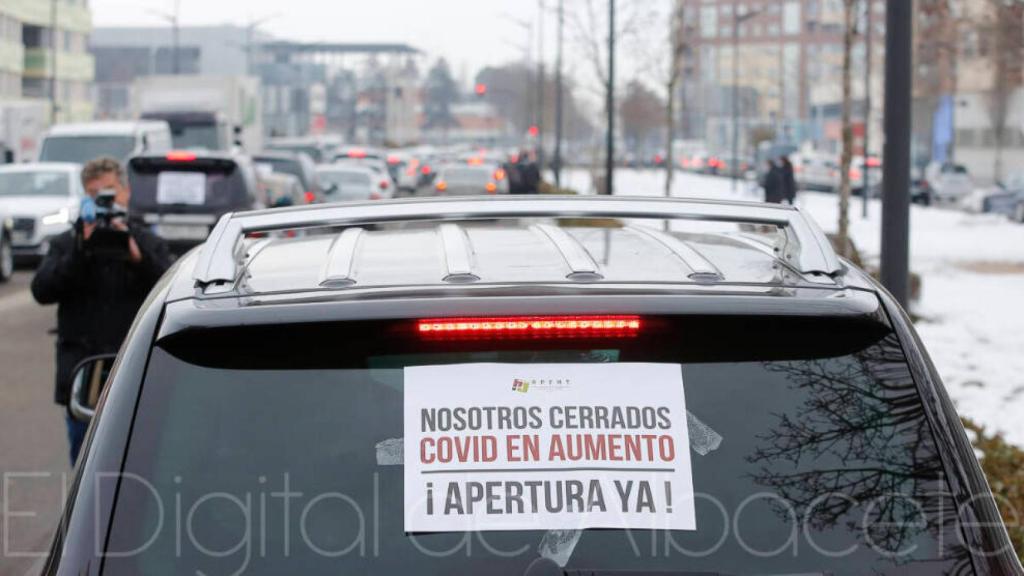 Protesta de los hosteleros en Albacete. Foto: El Digital de Albacete