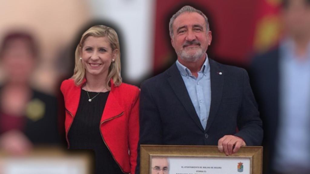 La alcaldesa de Molina de Segura junto a su pareja en un acto municipal.