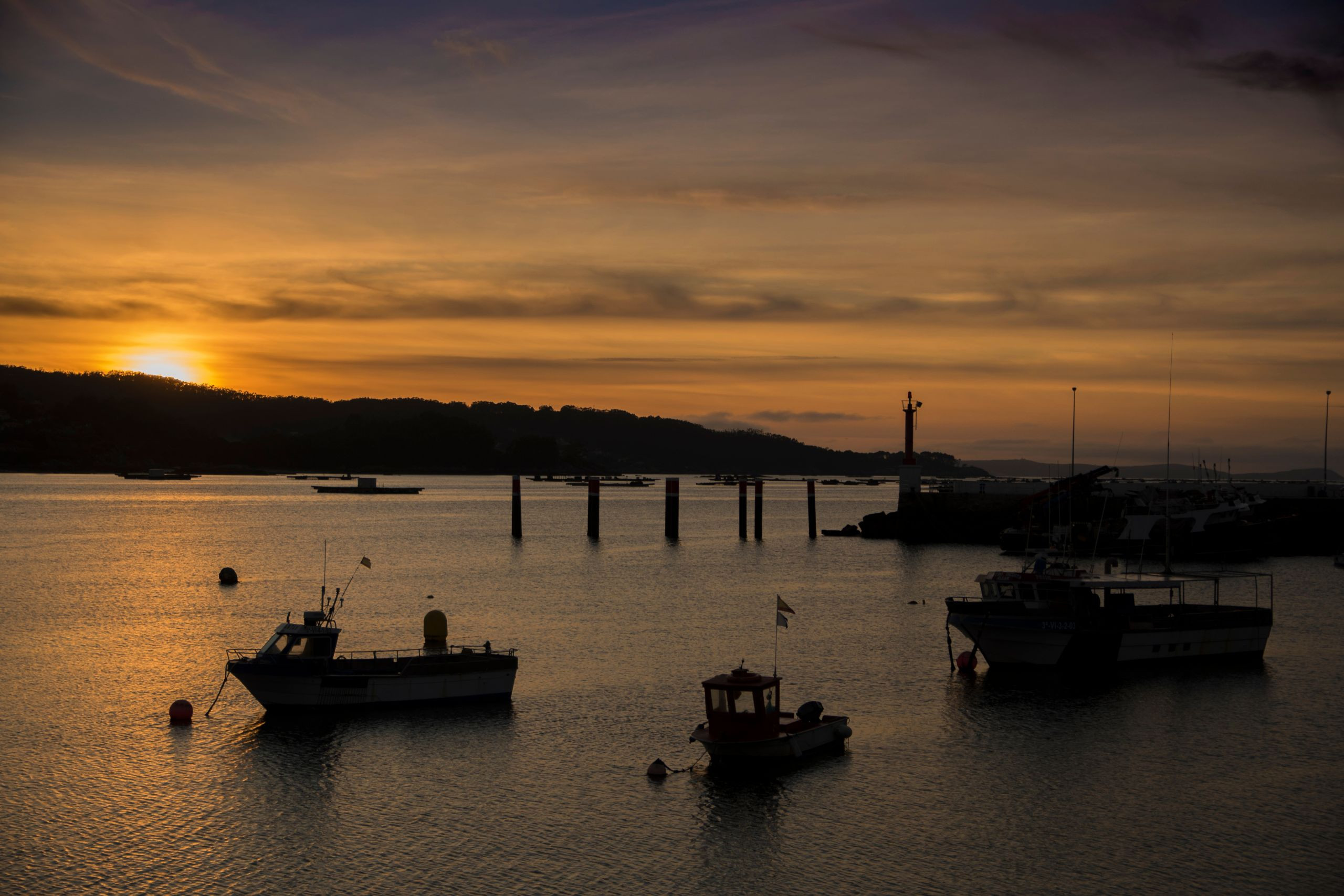 Atardecer en la Ría de Aldán.
