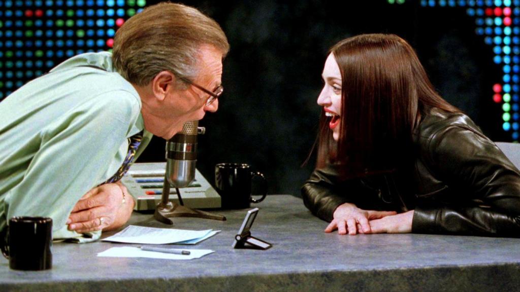 Larry King entrevistando a Madonna en 1999.