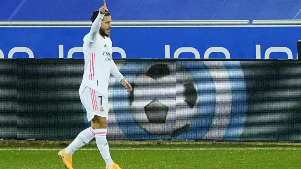 Hazard celebra su gol al Deportivo Alavés