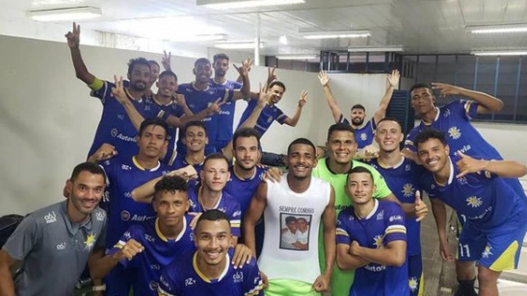 La celebración del Palmas Fútbol tras su victoria y clasificación para la Copa Verde