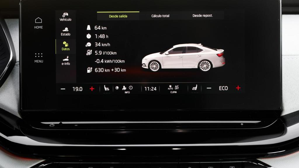Pantalla central del Skoda Octavia iV.