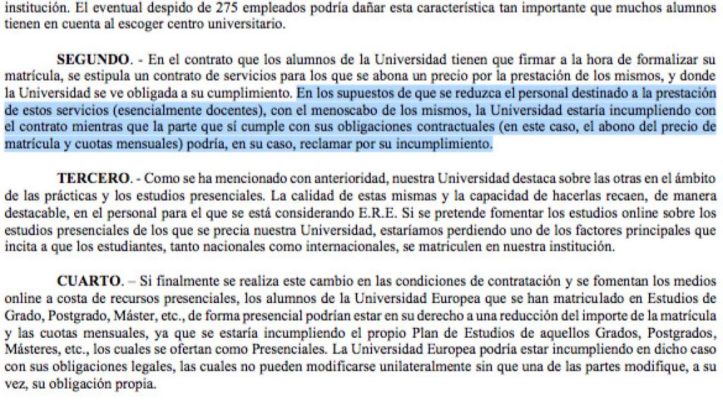 Comunicado de la Asociación de Estudiantes de Psicología de la Universidad Europea de Madrid.