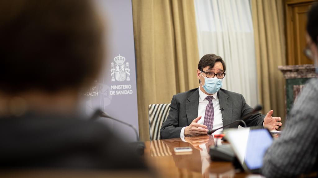 Salvador Illa, en la sede del Ministerio de Sanidad, durante su entrevista con EL ESPAÑOL.