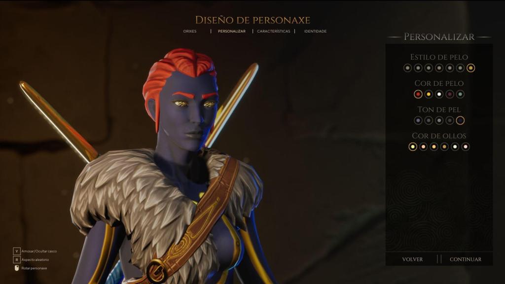 Captura de The Waylanders, con su traducción al gallego.