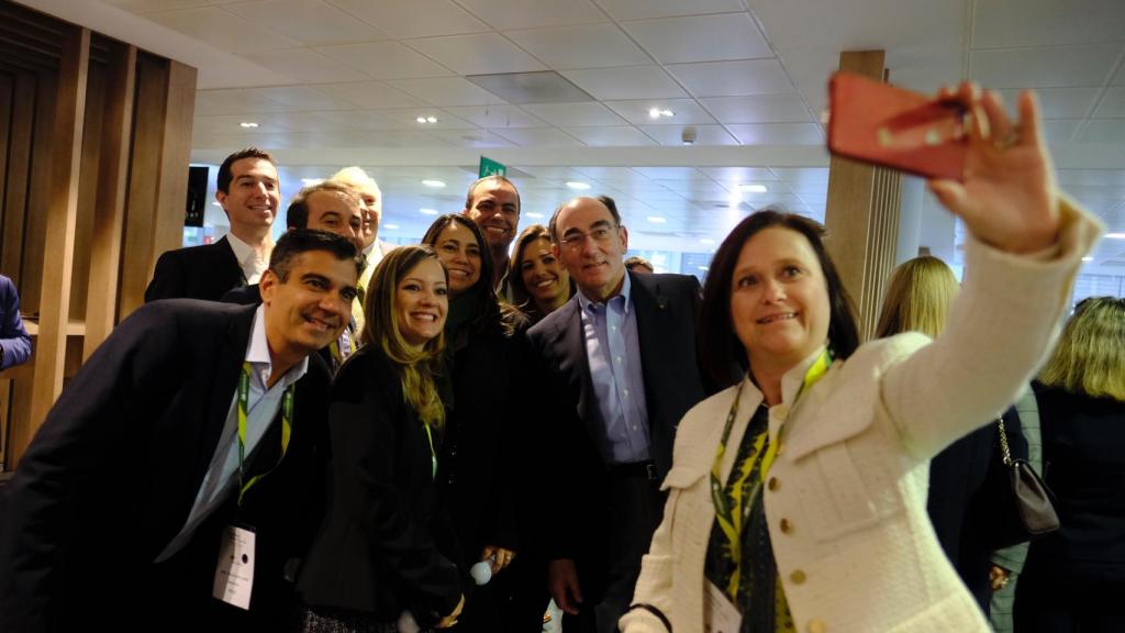El presidente de Iberdrola, Ignacio Galán, durante un encuentro con empleados en 2019.