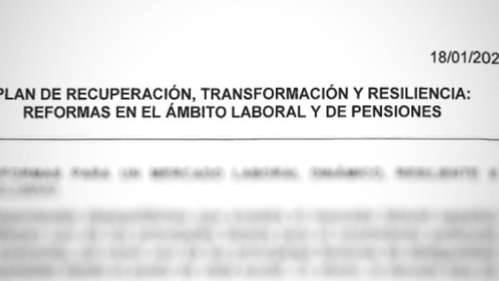 Encabezamiento de la ficha 30 enviada a la Comisión Europea: Reformas en el ámbito laboral y de pensiones.