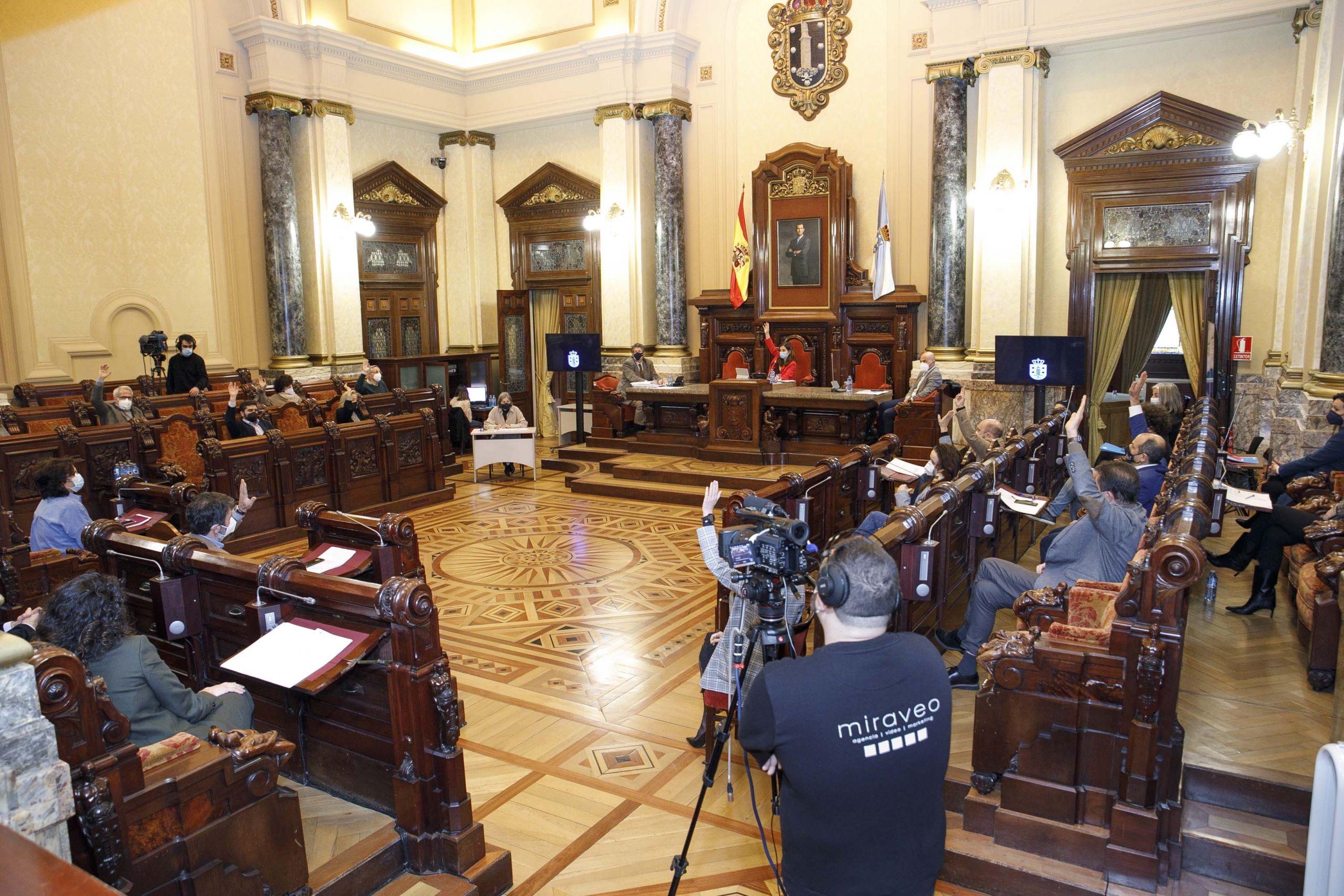 Un momento del pleno celebrado hoy en A Coruña (Concello da Coruña).