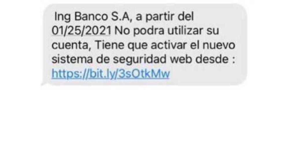 SMS falso.
