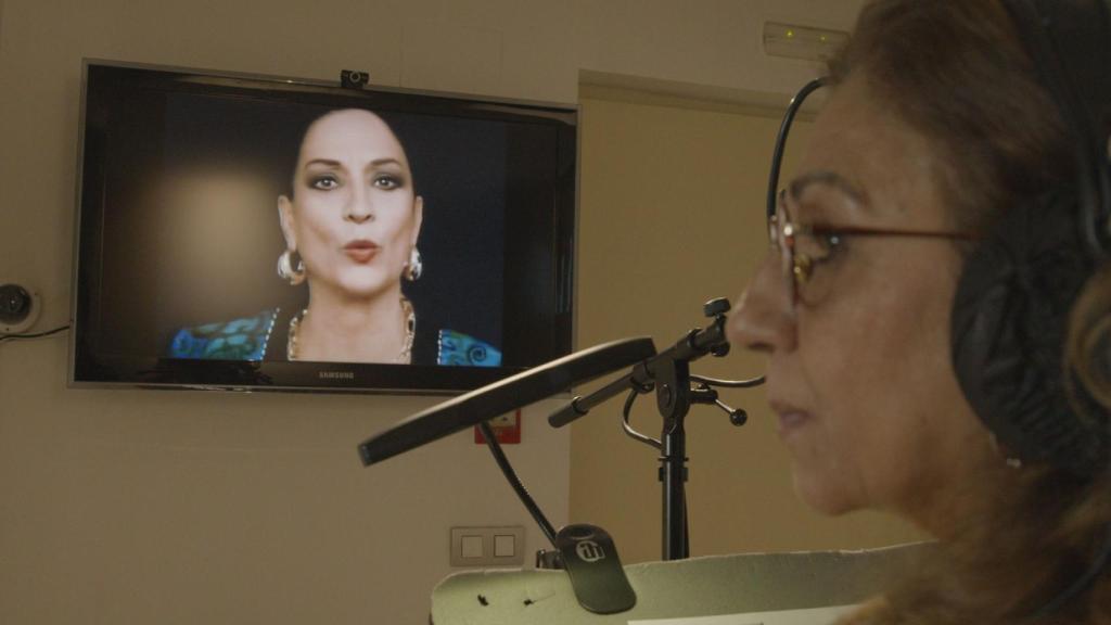 Lolita durante la grabación del spot 'Con Mucho Acento' de Cruzcampo.