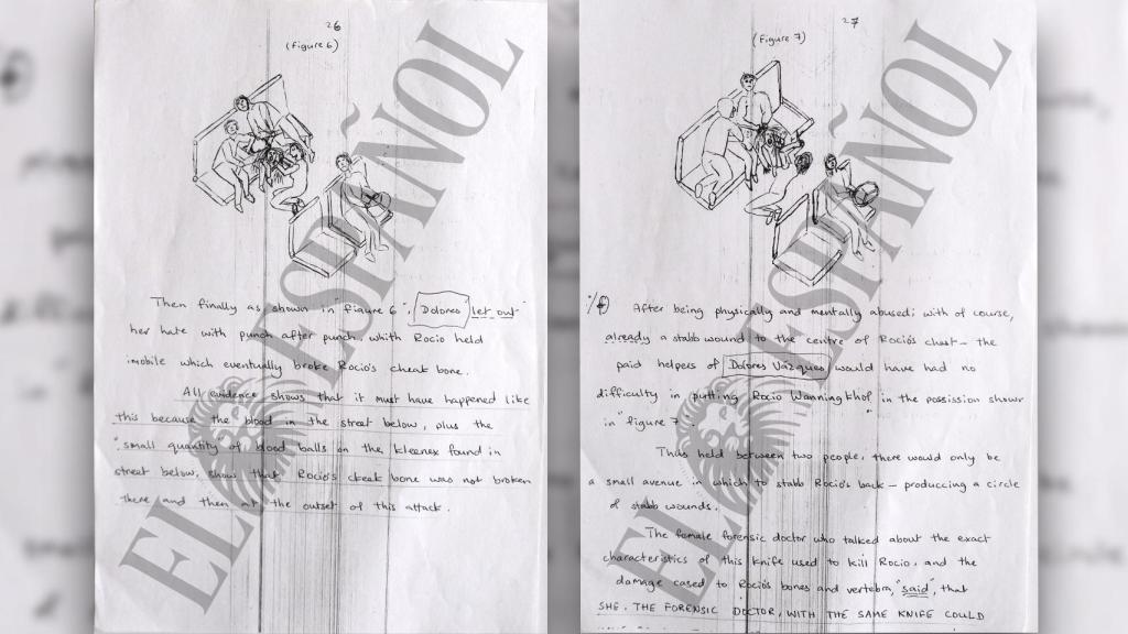 En la misiva, King dibuja y hace esquemas para explicar cómo fue el asesinato.