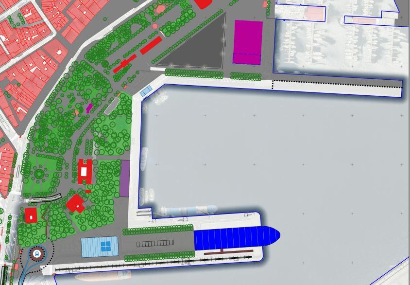 Plano del resultado del proyecto estratégico de la UDC para el puerto.