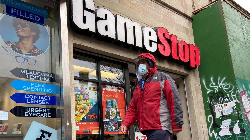 Entrada a una tienda de GameStop en la ciudad de Nueva York.