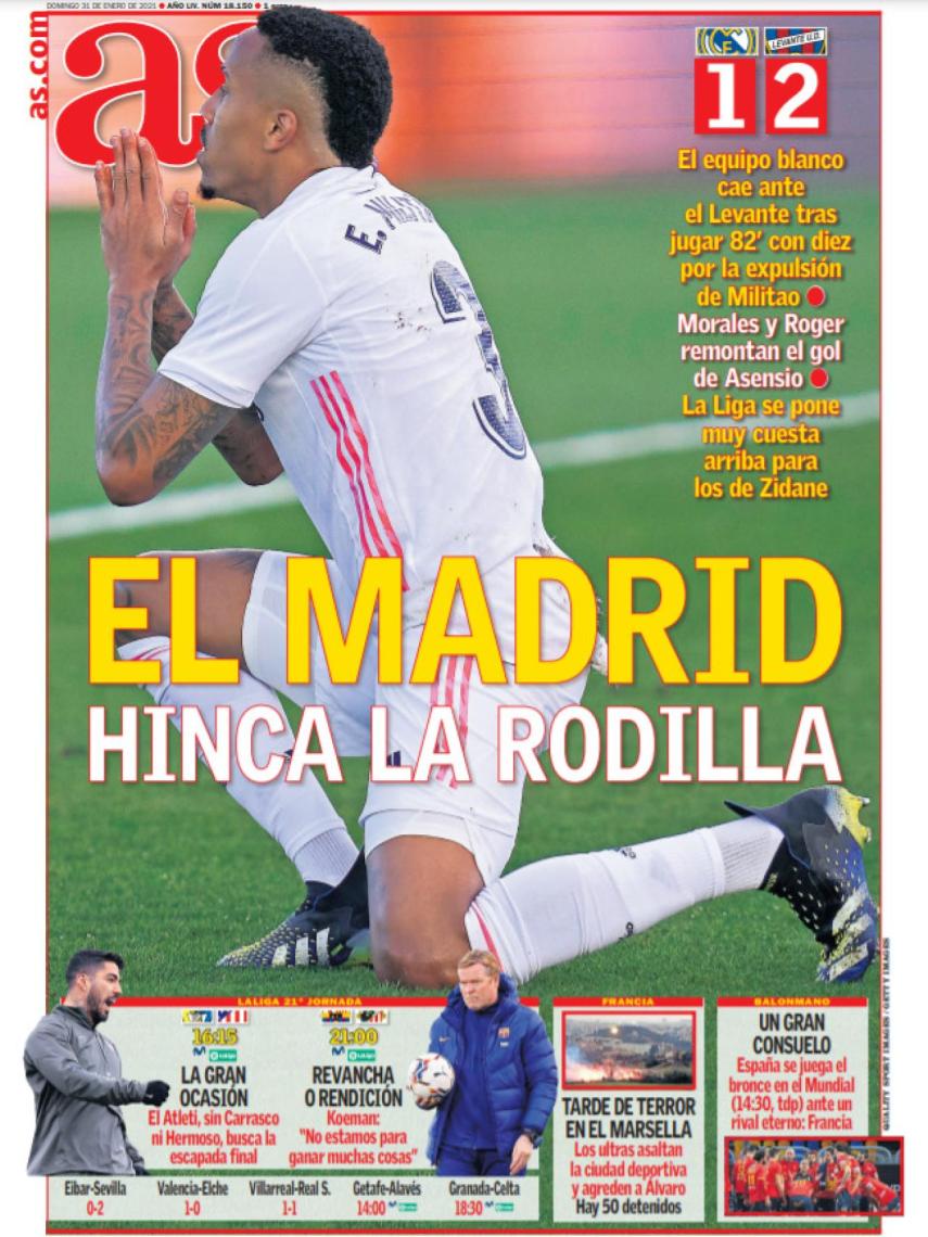 La portada del diario AS (31/01/2021)