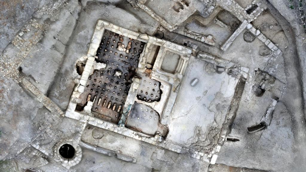 Vista aérea de las termas de la Salud.