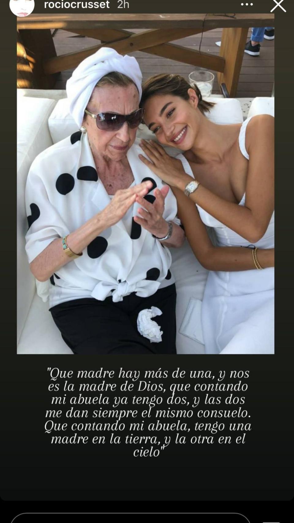 Este es el 'story' con el que Rocío se ha despedido de su abuela en las redes sociales.