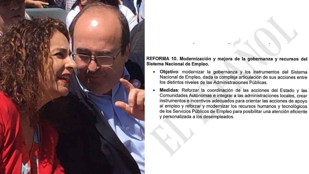 La ministra de Hacienda, María Jesús Montero, y el de Política Territorial, Miquel Iceta, durante un mitin en Montmeló.