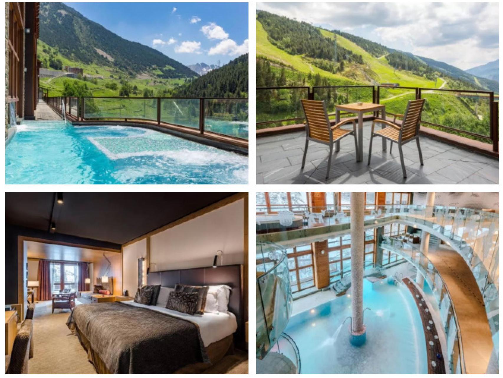 Algunas de las estancias del hotel Hermitage en Andorra.