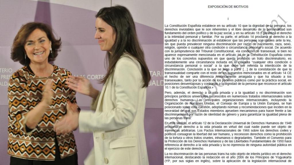 Carmen Calvo e Irene Montero, en el traspaso de la cartera del Ministerio de Igualdad.