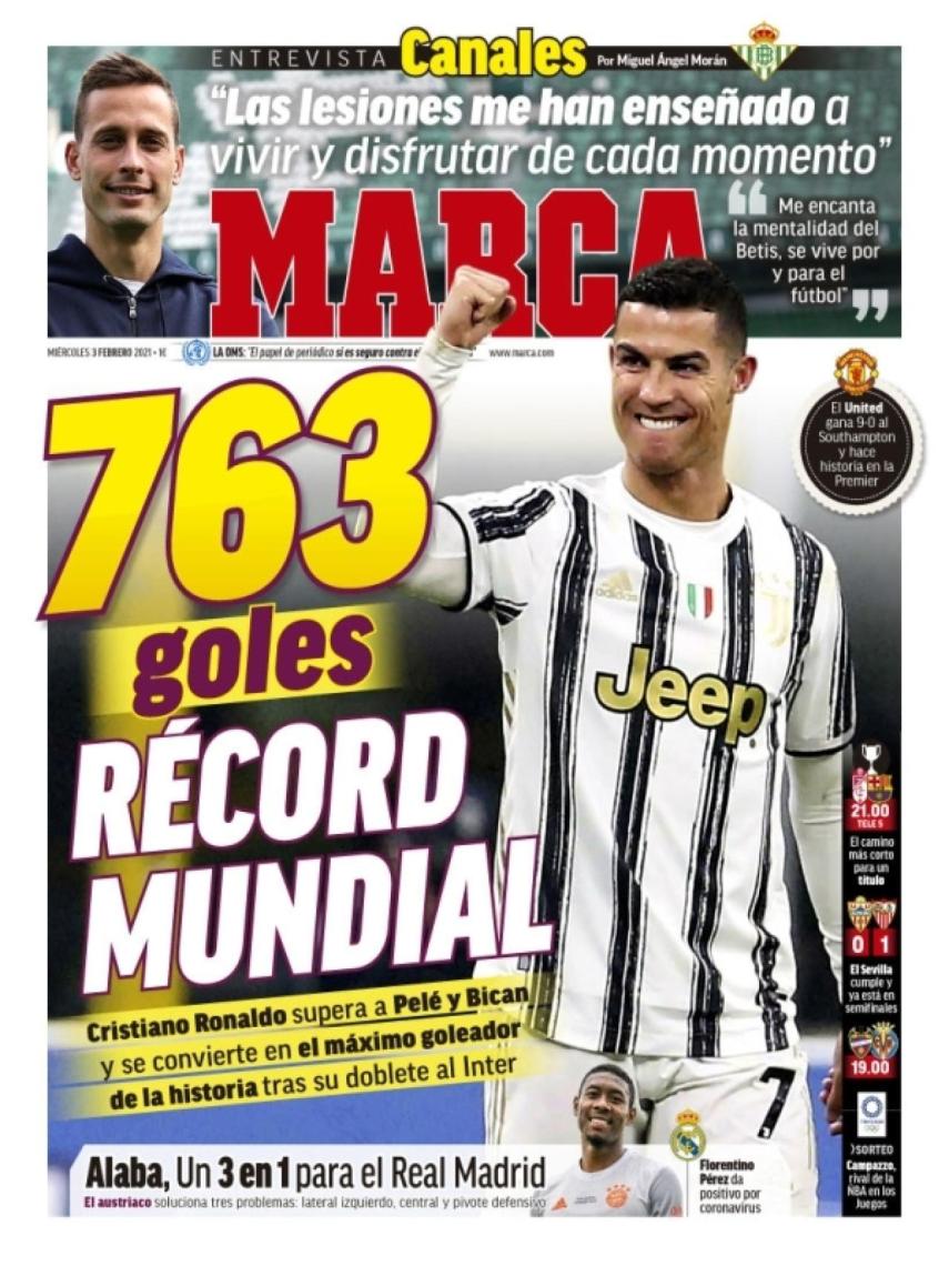 La portada del diario MARCA (03/02/2021)