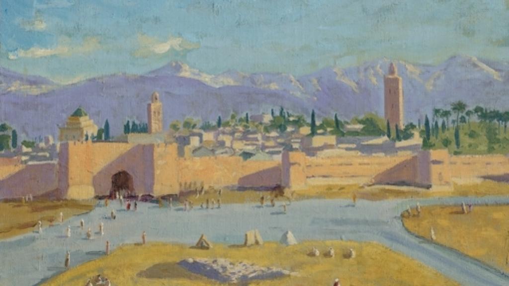 El paisaje que Churchill mostró a Roosevelt en Marrakech y que luego inmortalizó.