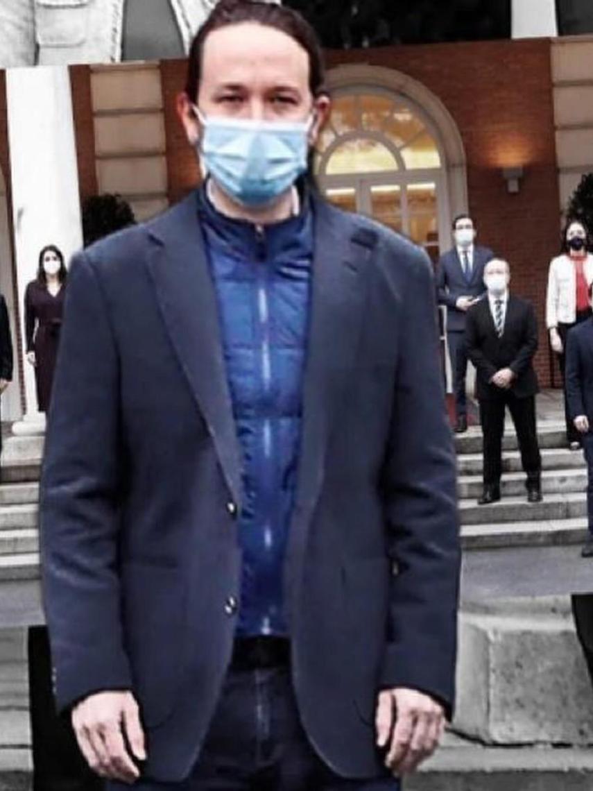 Pablo Iglesias con el falso chaleco que ha creado confusión en las redes.