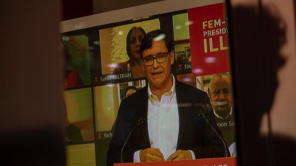 Un discurso de Salvador Illa, en Cataluña.