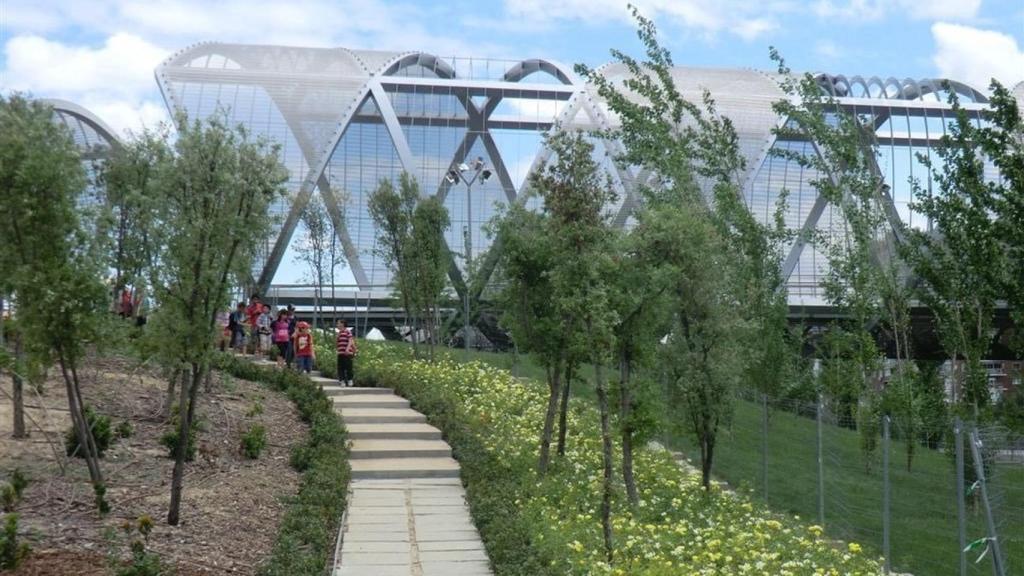 Zona verde de Madrid Río. Ayuntamiento de Madrid.