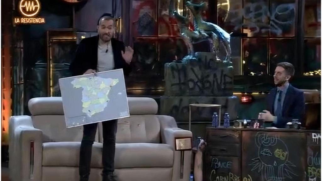 El humorista Jorge Ponce y el presentador David Broncano.