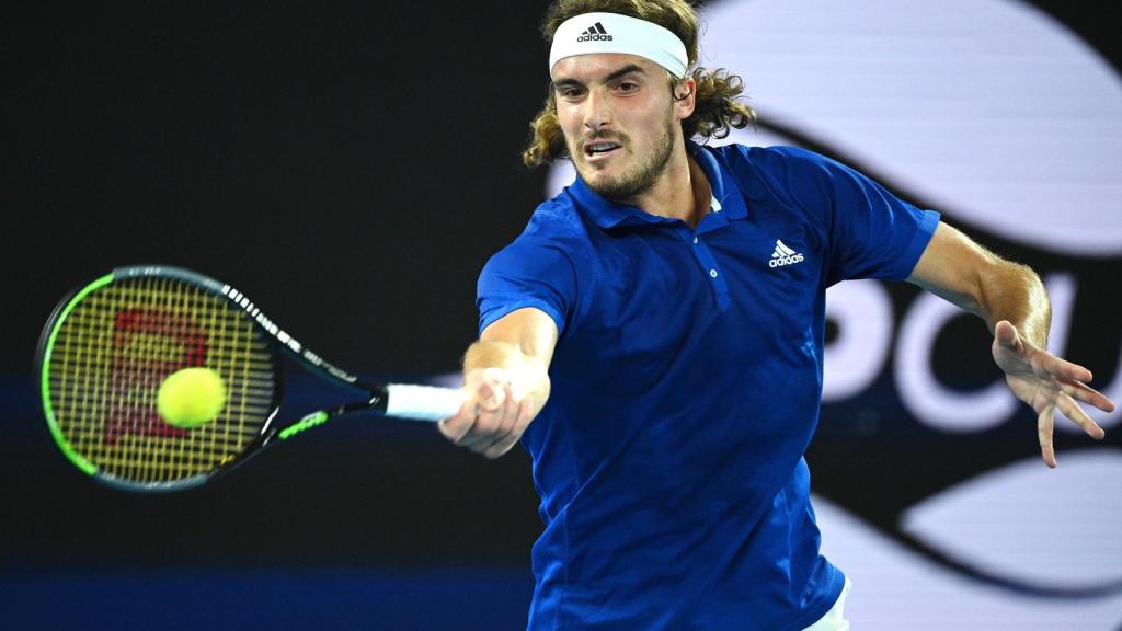 Tsitsipas, durante el partido ante Bautista.